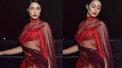 Hina Khan Goes Bold In Stunning Backless Red See-Through Outfit: In Pics 