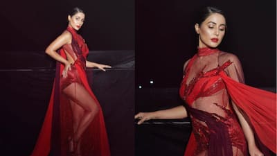 Hina Khan goes bold in sultry red see-through dress