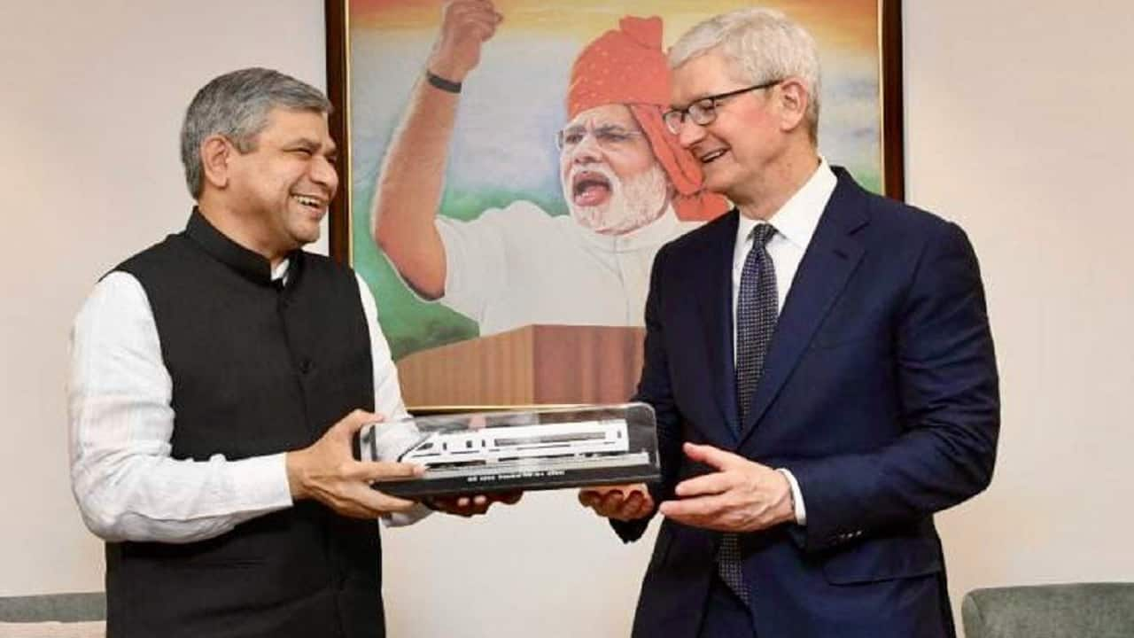 Apple CEO Tim Cook Gifted Vande Bharat Express Scale Model By Railway Minister