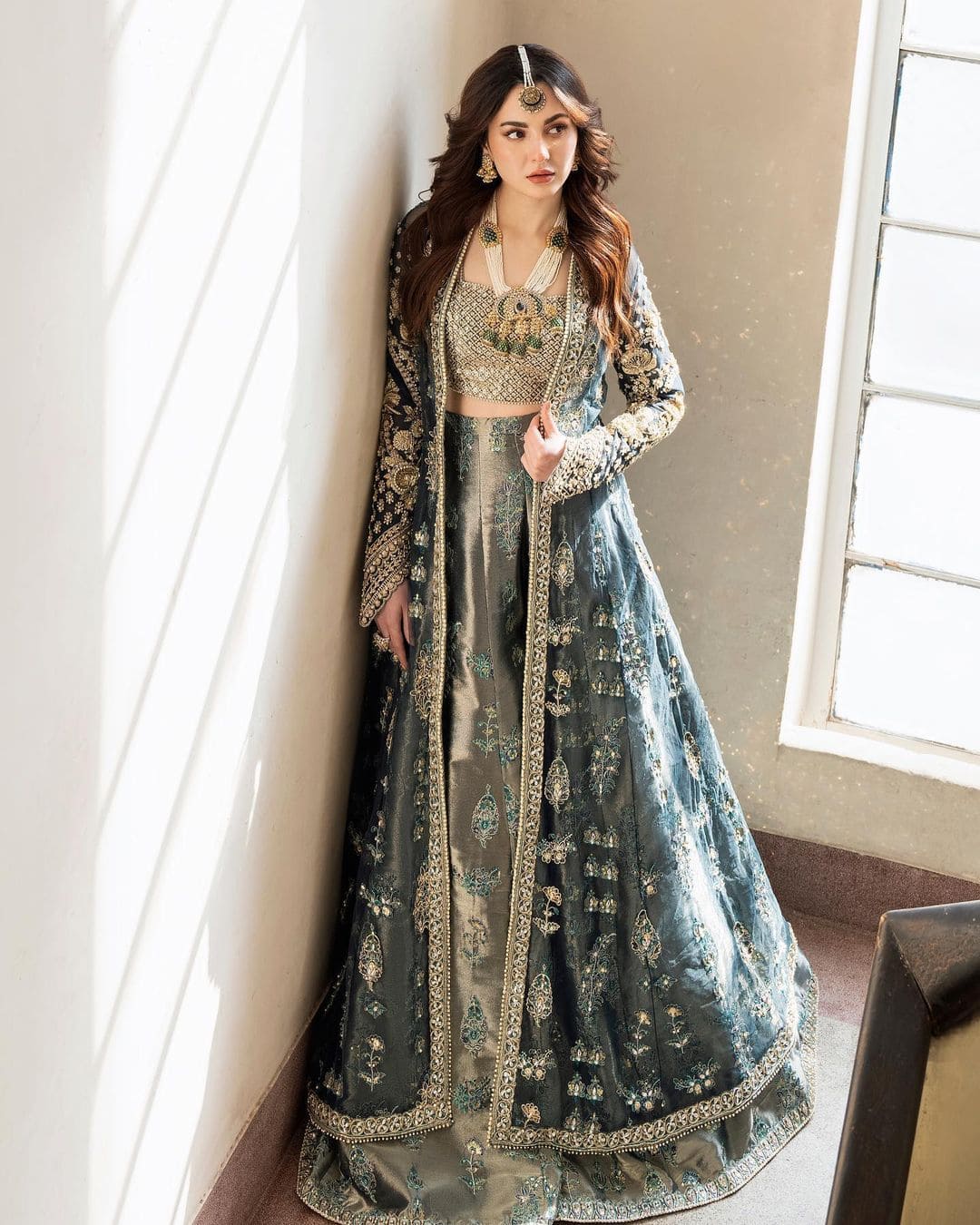 Buy Teal blue silk embroidered anarkali with lycra pants & net jacket by  Daddy's Princess at Az… | Indian gowns dresses, Party wear dresses, Indian  designer outfits