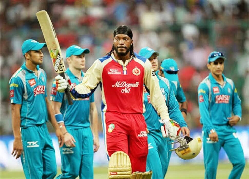 Royal Challengers Bangalore have the record of hitting maximum sixes in an IPL match, hitting 21 sixes against Pune Warriors India in IPL 2013. Chris Gayle hammered 175 not out in this match. (Source: Twitter)