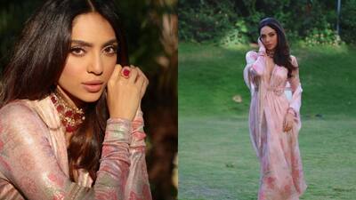 Sobhita Dhulipala stuns in pink floral suit at PS-2 promotions