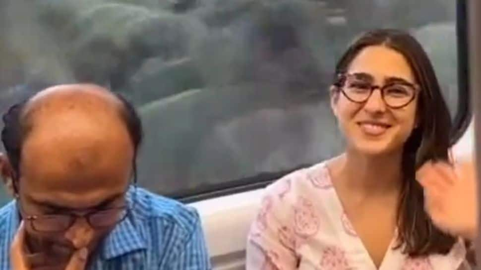 Sara Ali Khan Follows Hema Malini&#039;s Footsteps, Takes Ride In Mumbai Metro: Watch