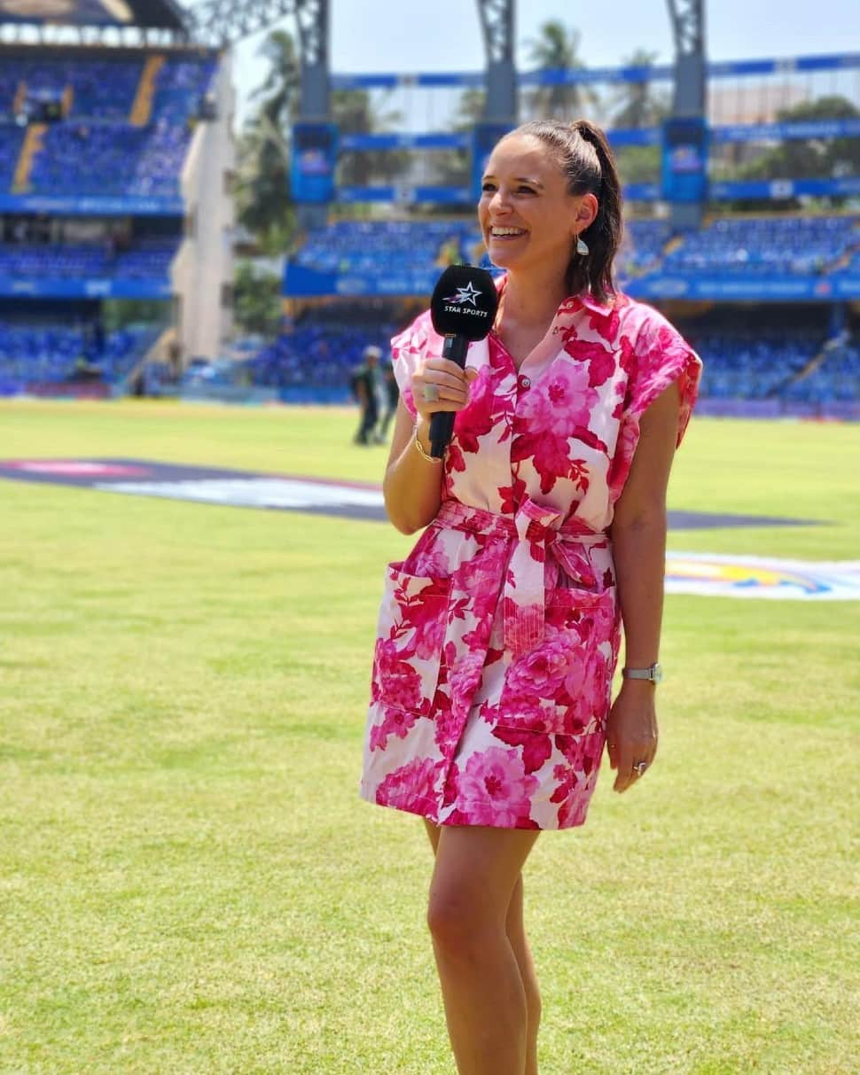 Neroli Meadows is an award-winning sports broadcaster. She is a published journalist for many years. She has had the opportunity to cover for some of the biggest sporting events across the world. Neroli is working with the Star Sports Network for IPL 2023 telecast. (Source: Twitter)