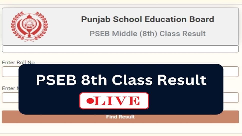 PSEB Class 8th Result 2023 (OUT) LIVE Updates Punjab Board Declared