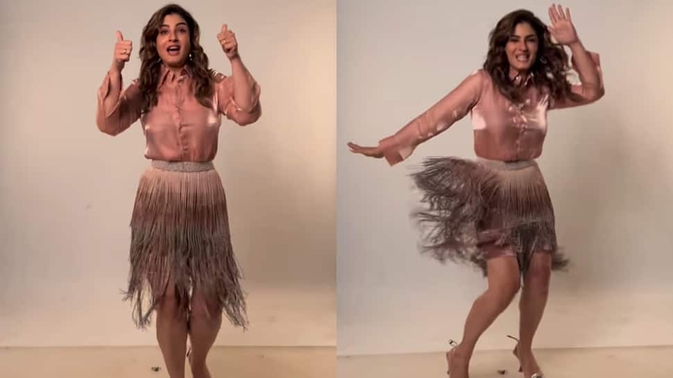 Raveena Tandon Shakes A Leg On Madhuri Dixit&#039;s Iconic Song &#039;Ek Do Teen&#039;, Veteran Actor Reacts