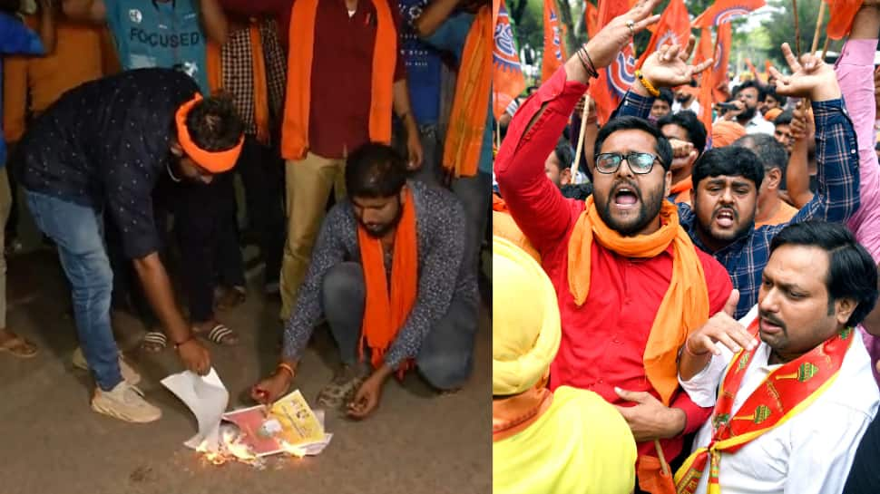 Karnataka Elections: Bajrang Dal Burns Copies Of Congress Manifesto Over Promise To Ban Outfit