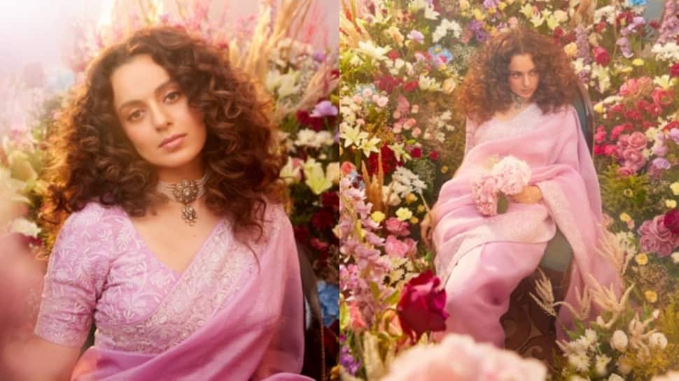 Kangana Ranaut Looks Stunning In Floral Saree, Anupam Kher And Mrunal Thakur Drop In Hearts