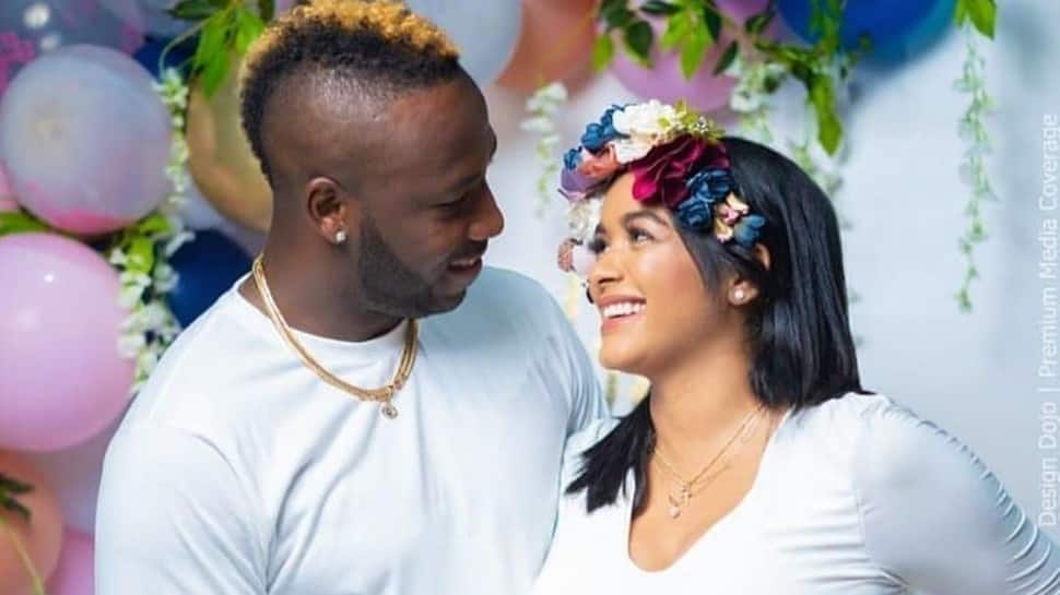 Kolkata Knight Riders all-rounder Andre Russell was the 'Player of the Match' against Punjab Kings after their IPL 2023 match in Kolkata. Russell is married to Jassym Lora since 2016. (Source: Twitter)