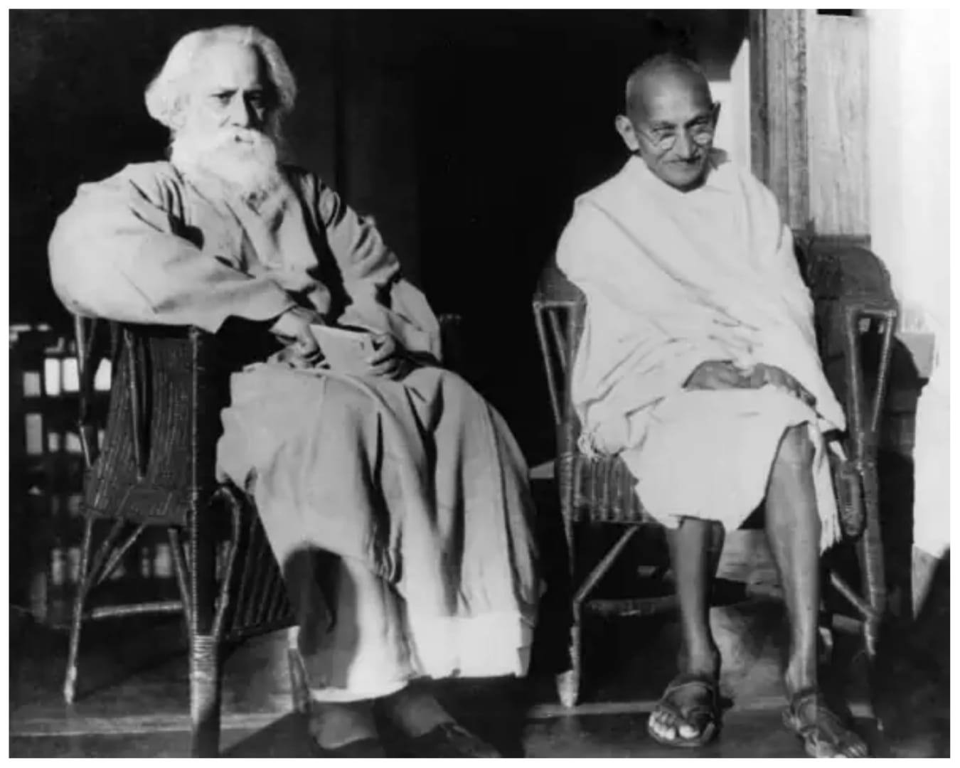 Tagore with Mahatma Gandhi