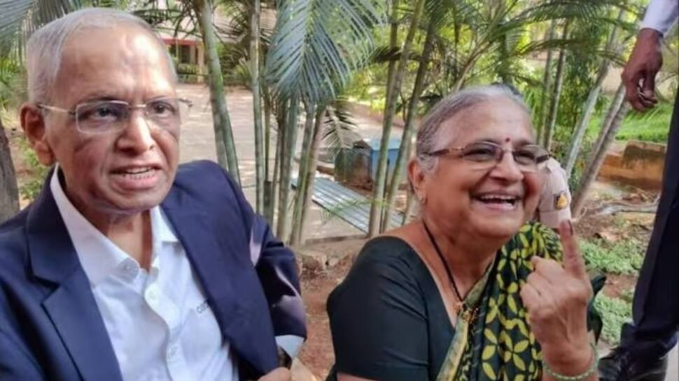 Karnataka Elections: Narayana Murthy, Wife Sudha Urge People To Vote, Say &#039;We Are Oldies But We Get Up At 6 And Vote&#039;