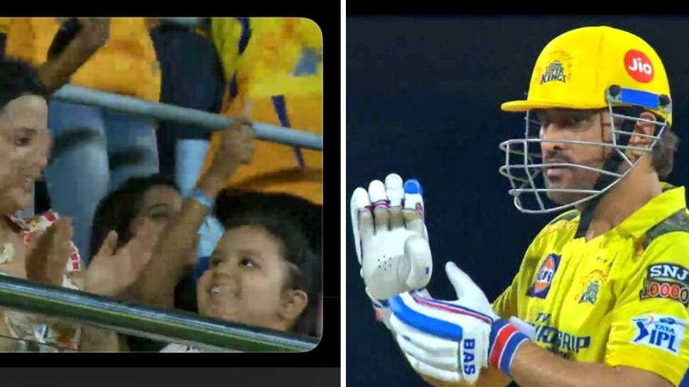 Watch: Sakshi And Ziva Dhoni Celebrate MSD&#039;s Six During CSK vs DC Clash, Cute Video Goes Viral