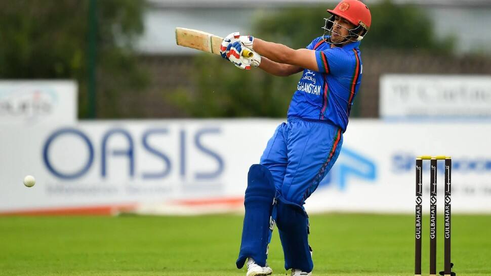 Afghanistan batter Hazratullah Zazai smashed a record-equalling 12-ball fifty in the Afghanistan Premier League while playing for Kabul Zwanan against Balkh Legends back in 2018. (Source: Twitter)