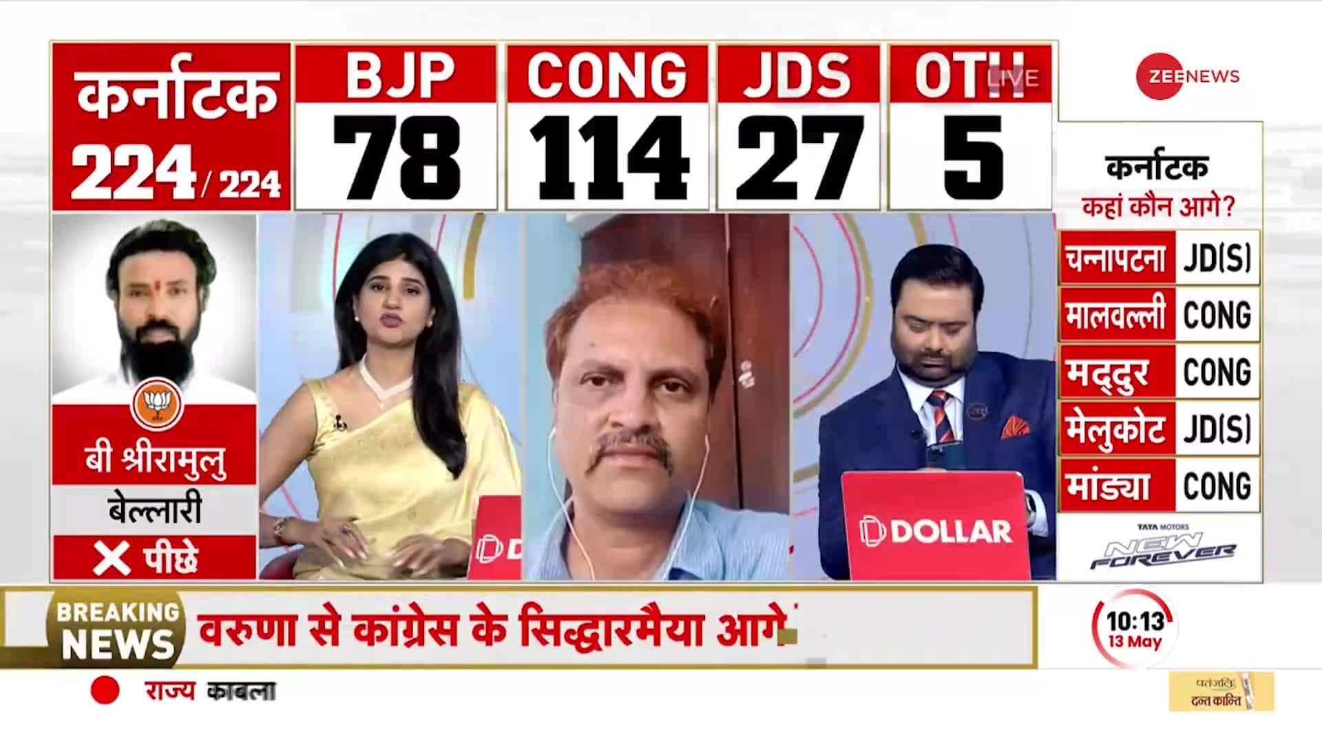 Karnataka Election Results Will Congress Give Blow To BJP JD S In Karnataka Zee News