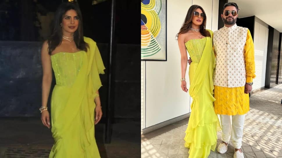 Priyanka Chopra Slays In Ruffle Saree Worth Thousands At Parineeti-Raghav&#039;s Engagement Ceremony: Pics