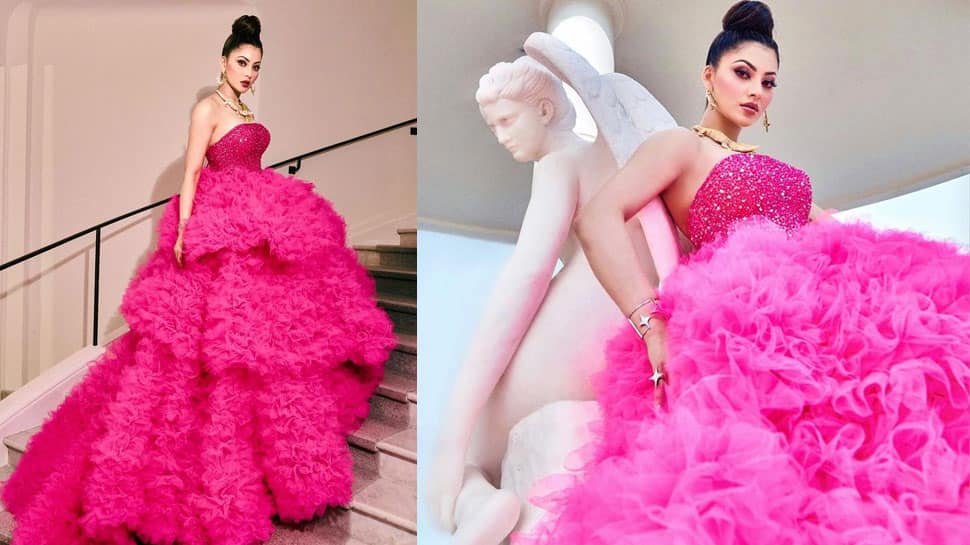 Cannes Film Festival 2023: Urvashi Rautela Wears Pop Pink Tulle Gown With Statement Crocodile Jewelry - Watch