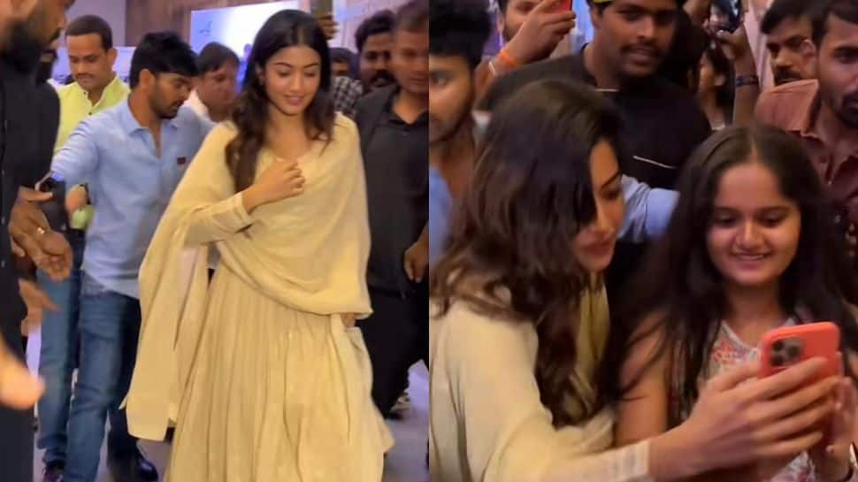 Rashmika Mandanna Clicks Selfie With Young Fan In Hyderabad, Her Sweet Gesture Wins Netizens Hearts- Watch