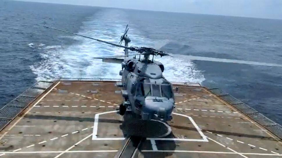 Indian Navy&#039;s MH60R Helicopter Makes Maiden Landing On Warship: Watch Video