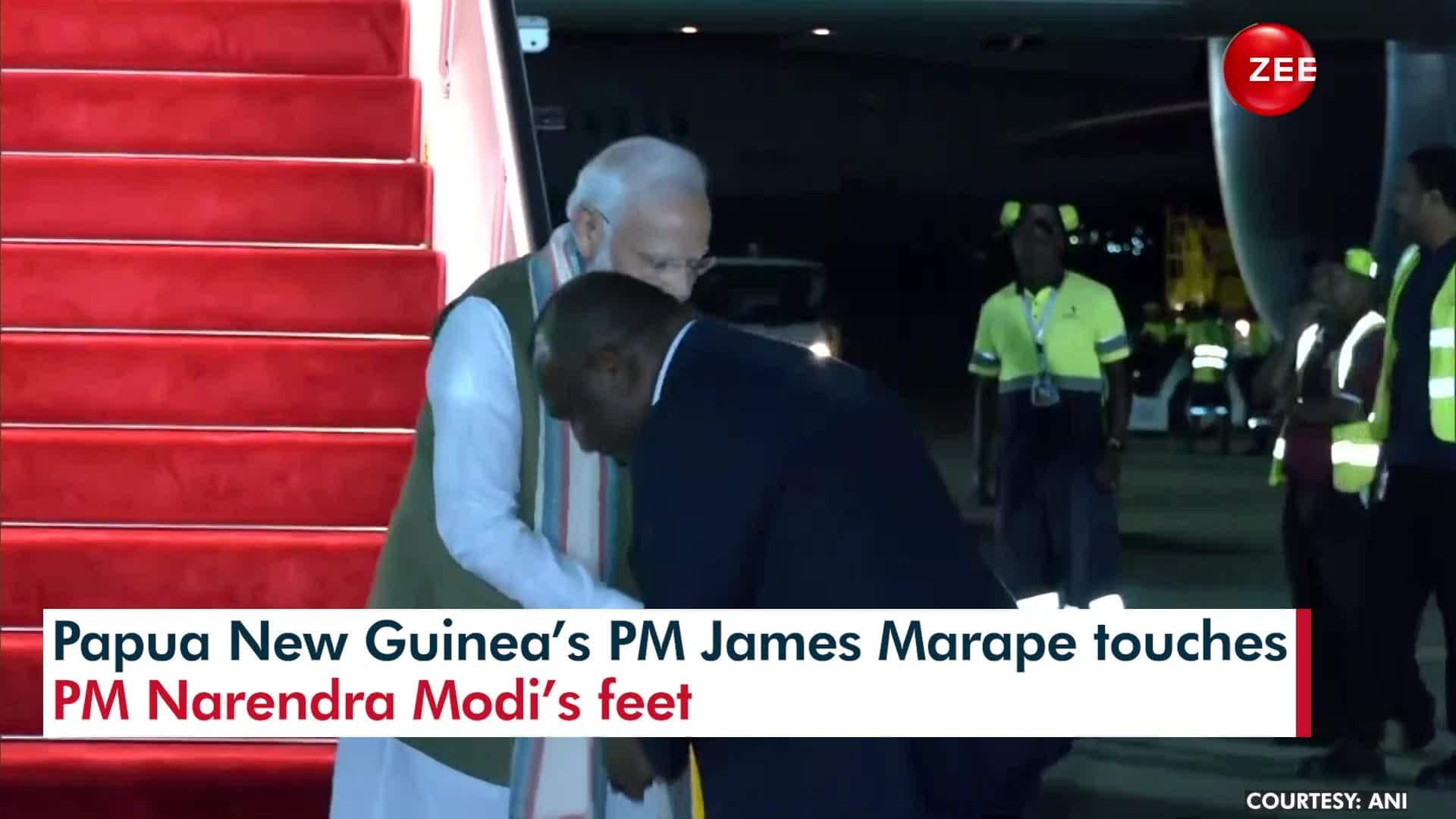 Papua New Guinea’s PM James Marape Seeks Blessings, Touches PM Narendra ...