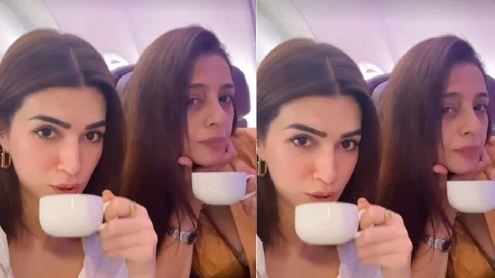 Kriti Sanon Enjoys &#039;Chai Pe Charcha&#039; With Tabu As They Shoot For &#039;The Crew&#039;, Don&#039;t Miss Kareena Kapoor&#039;s Reaction