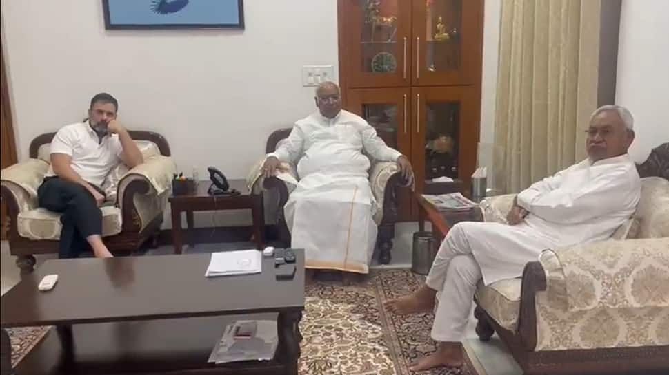 Efforts For Opposition Unity Gathers Pace; Bihar CM Nitish Kumar Meets Congress Chief Kharge, Rahul Gandhi