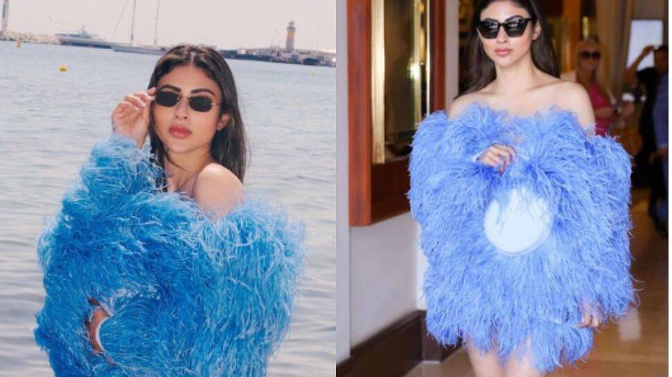 Mouni slayed in blue feathered casuals