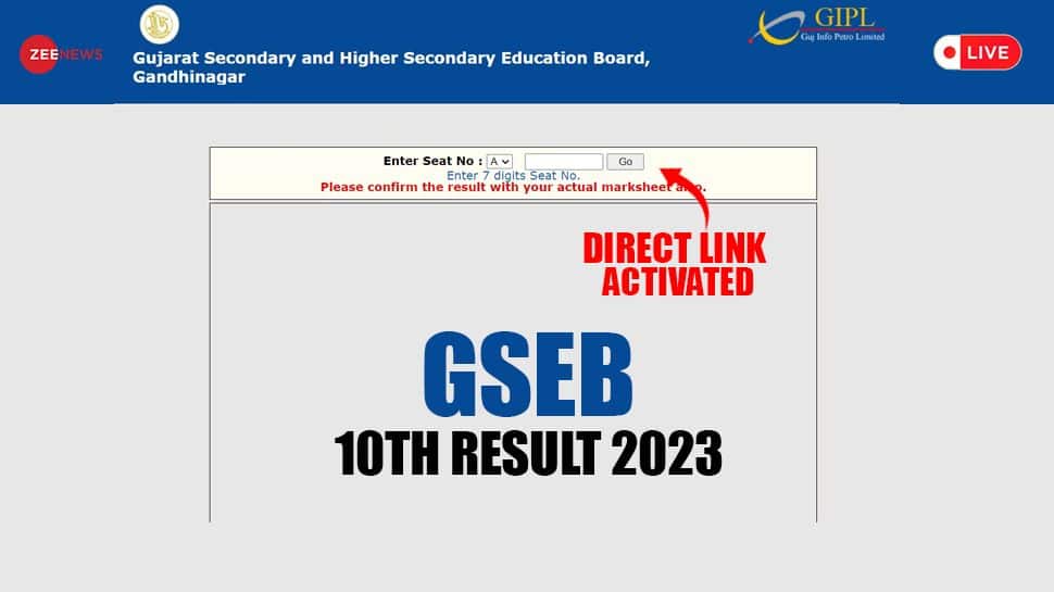 Live GSEB Class 10th Result (OUT) Gujarat Board SSC Result ANNOUNCED