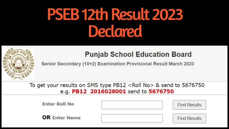 pseb.ac.in PSEB 12th Result 2023 Declared, Direct Link Activated For Punjab Board Class 12th Scorecard