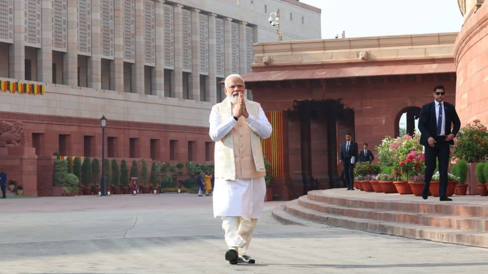 PM Modi walked into Parliament premises from its Gate No 1