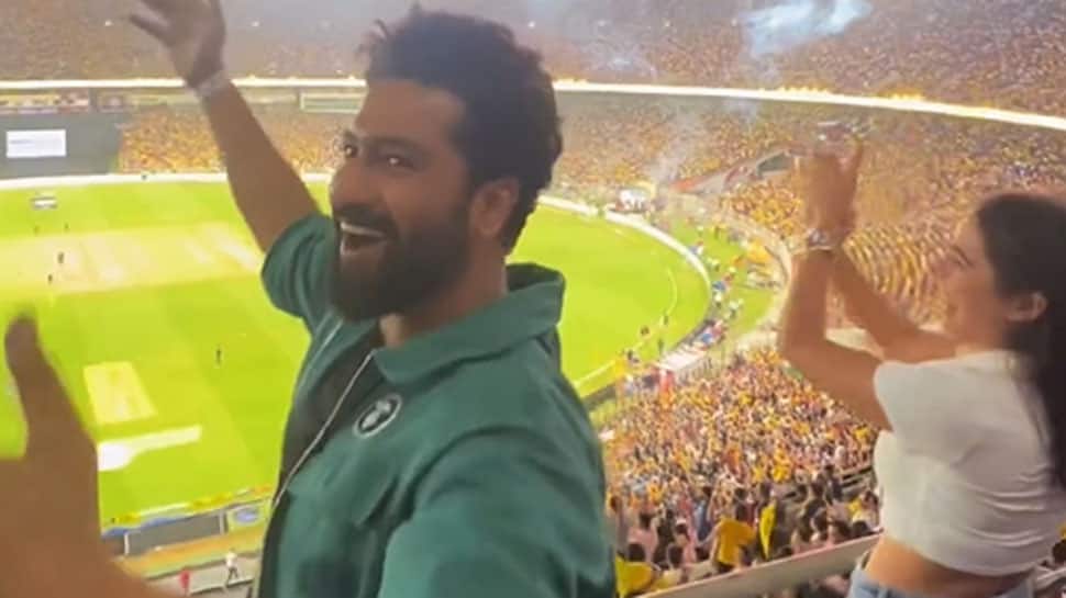 Sara Ali Khan, Vicky Kaushal React In Disbelief At Stadium After Chennai Super Kings Lifts IPL 2023 Trophy, Watch Video