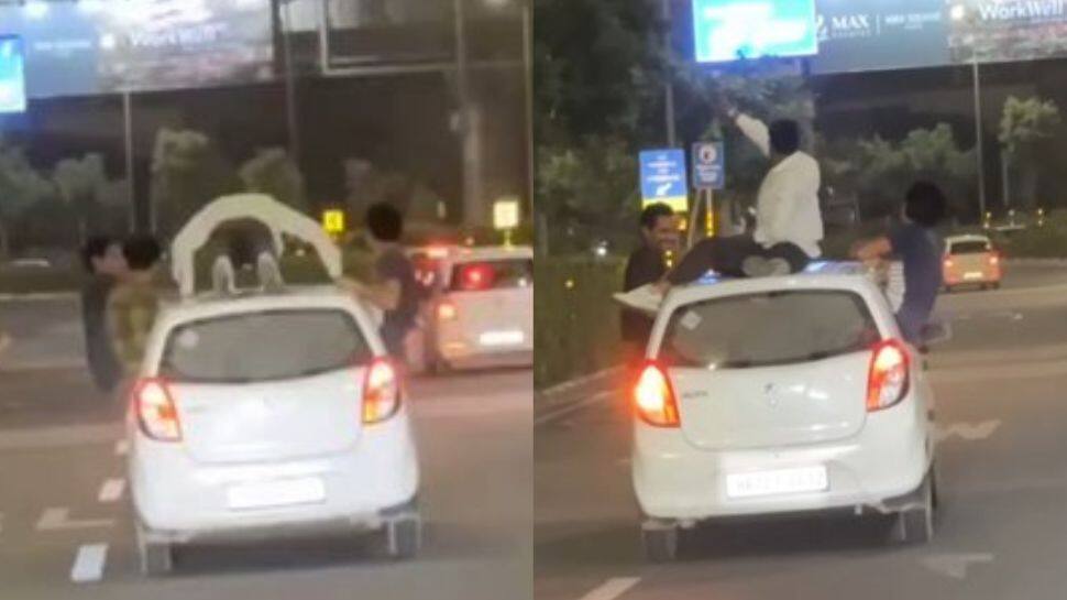 Gurugram Man Seen Drinking, Doing Push-Ups On Top Of Moving Car; Cops Issue Challan