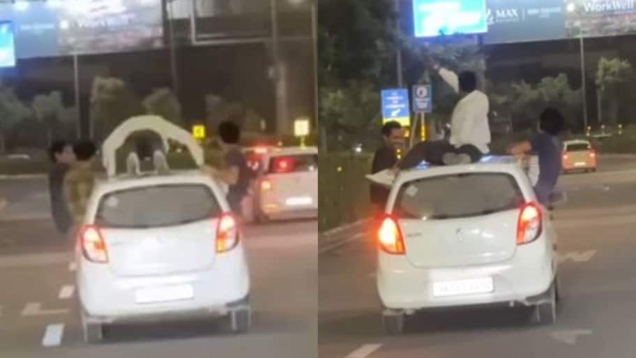 Gurugram Man Seen Drinking, Doing Push-Ups On Top Of Moving Car; Cops ...