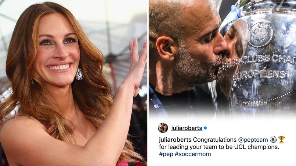 Fan Boy Pep Guardiola Congratulated By &#039;Idol&#039; Julia Roberts For Champions League Glory