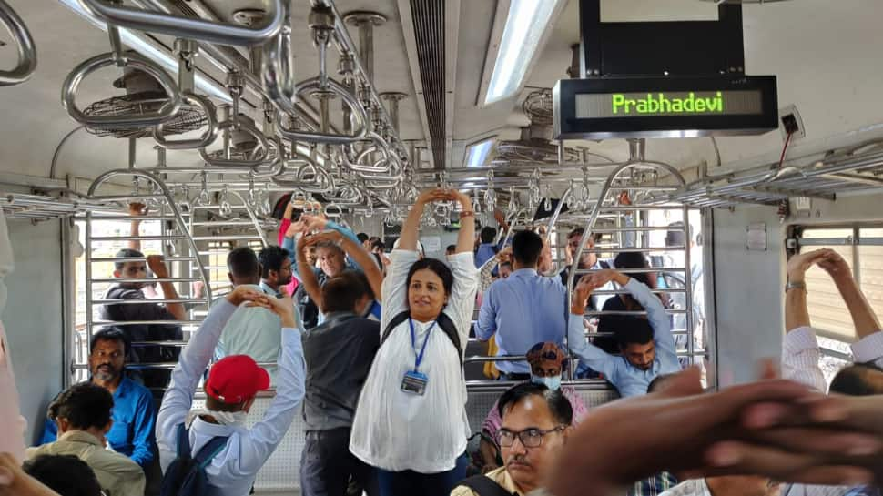 How Mumbai Local Train Commuters Celebrated International Yoga Day