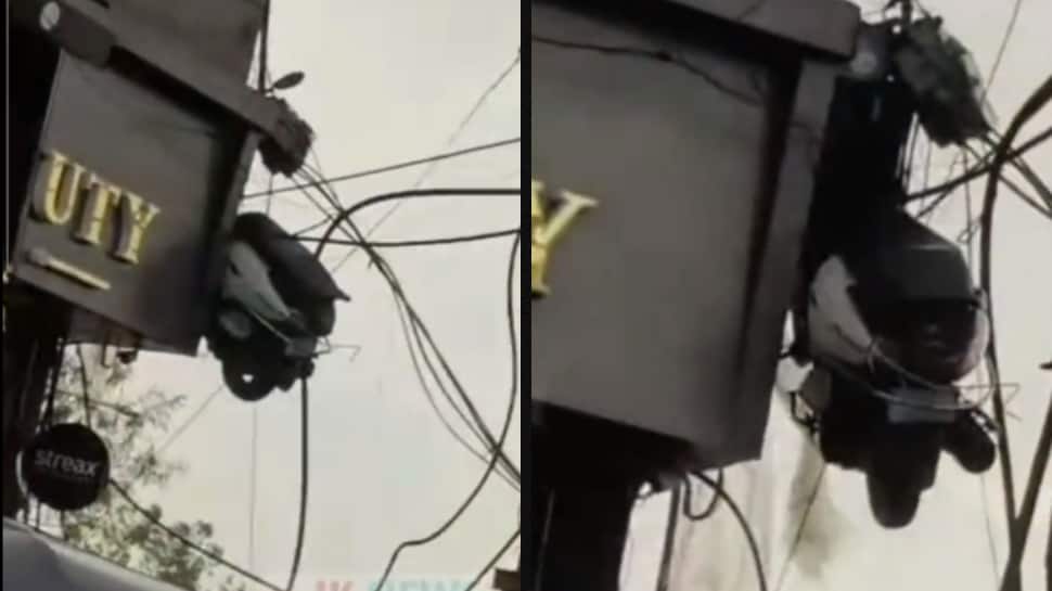 Viral Video: Windstorm Perches Scooter On High-Tension Wires, Sparks Meme Fest