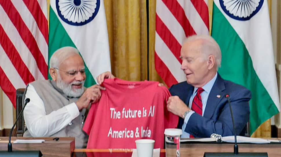 US President Biden Gifts Special T-Shirt To PM Modi Highlighting AI Quote