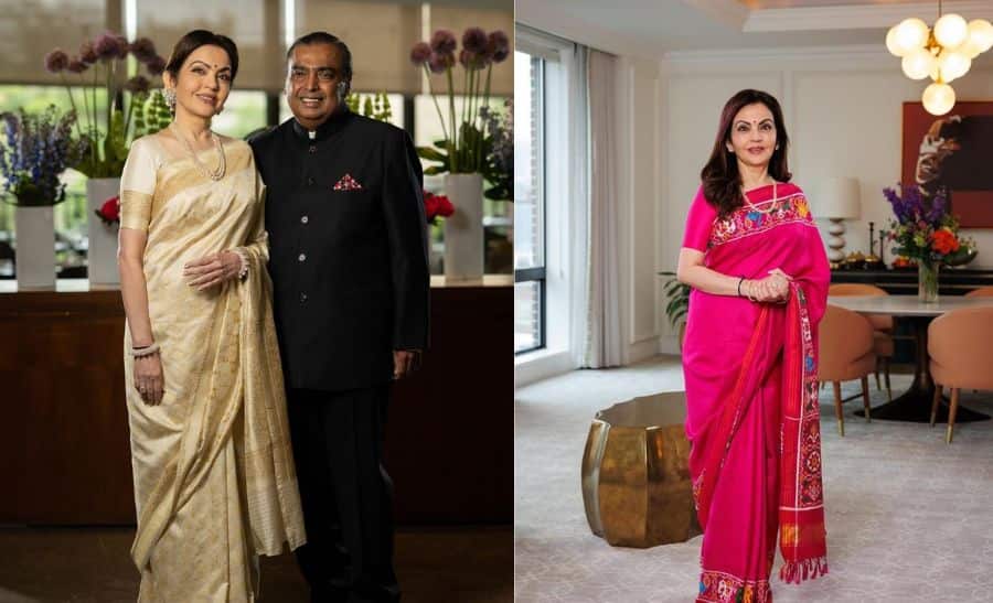 Nita Ambani Steals The Show With Handwoven Banarasi, Patola Sarees Worth Over Lakhs At State Dinners In US