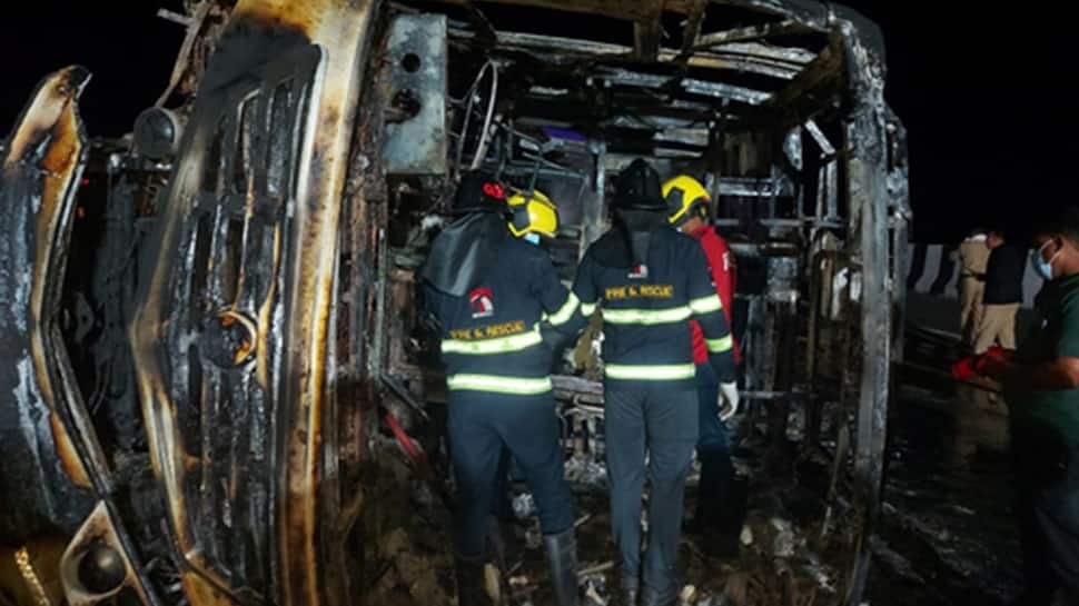 Maharashtra: 25 People Charred To Death As Bus Catches Fire On Samruddhi Mahamarg