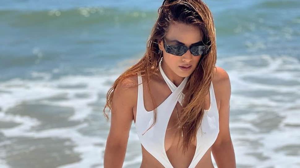 Nia Sharma Dives Into Miami Pool On Oceanfront Wearing Stunning Two-Piece, Flaunts Her Perfect Bikini Body - Watch