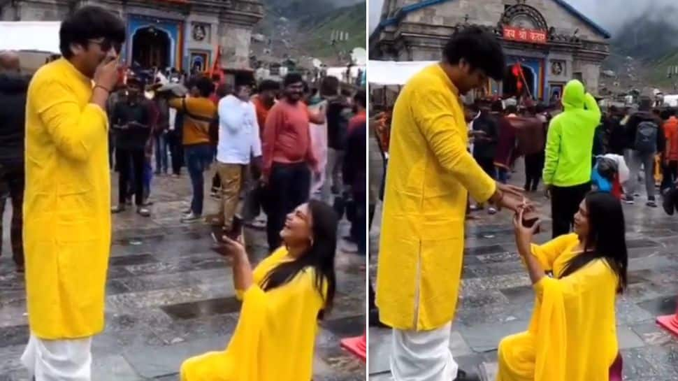 Watch: Woman Proposes Boyfriend At Kedarnath Temple In Viral Video, Internet Reacts