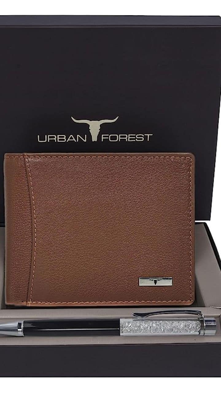 Urban Forest Men Blue Genuine Leather Wallet