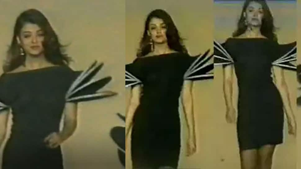 Viral: Aishwarya Rai&#039;s Rare Unseen Video1994 Ramp Walk In A Black Bodycon Dress