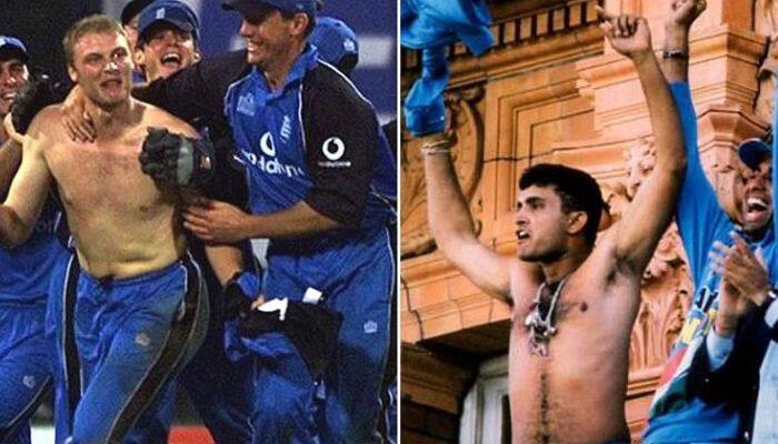 Andrew Flintoff and Sourav Ganguly's Shirtless Run: 