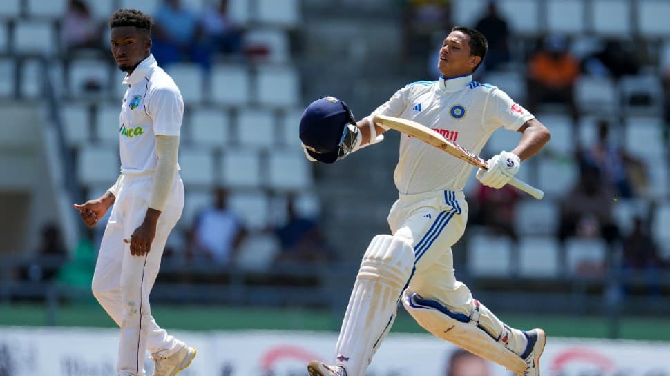 Yashasvi Jaiswal has smashed the highest individual score of 143 not out for India on Test debut outside Asia. He surpassed Sourav Ganguly, who struck 131 against England at Lord’s in 1996. (Photo: AP)