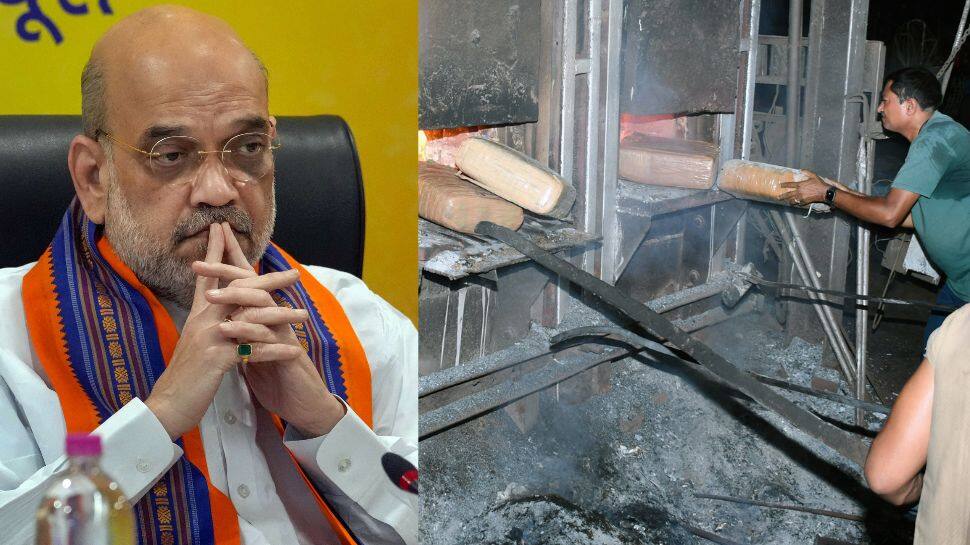 Drugs Worth Rs 2,378 Crore Destroyed In Presence Of Amit Shah, PM Modi Hails &#039;Historic Milestone&#039;