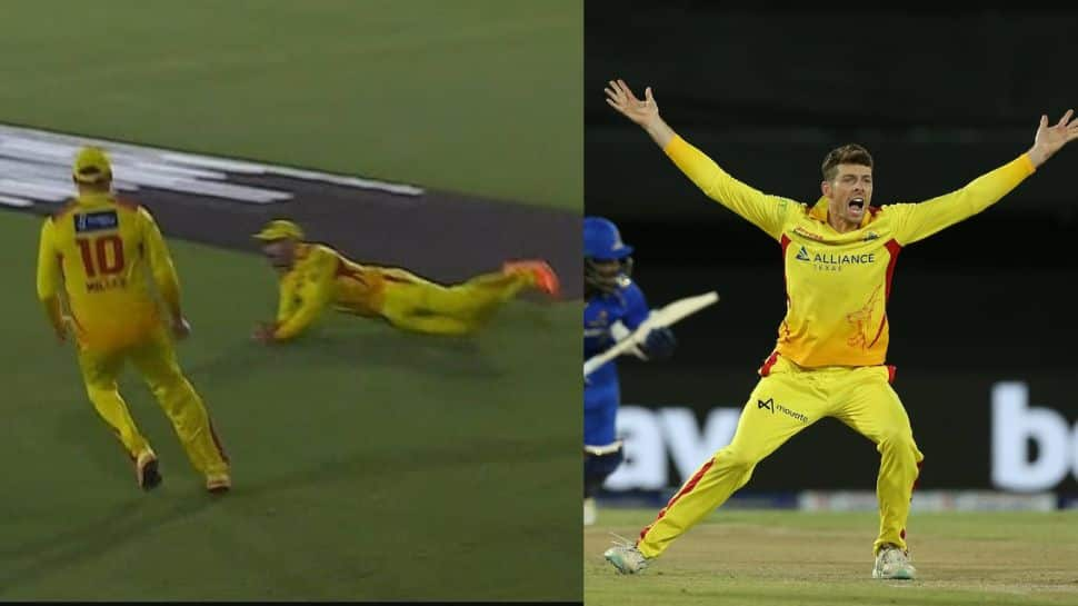 WATCH: Faf du Plessis Grabs Sensational Catch For Texas Super Kings To Dismiss Tim David, Video Goes Viral