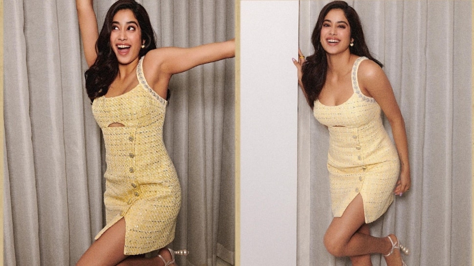 Janhvi Kapoor Stuns In A Gorgeous Mini Dress, Beaded Heels; Price Of Her Look Will Make Your Jaws Drop