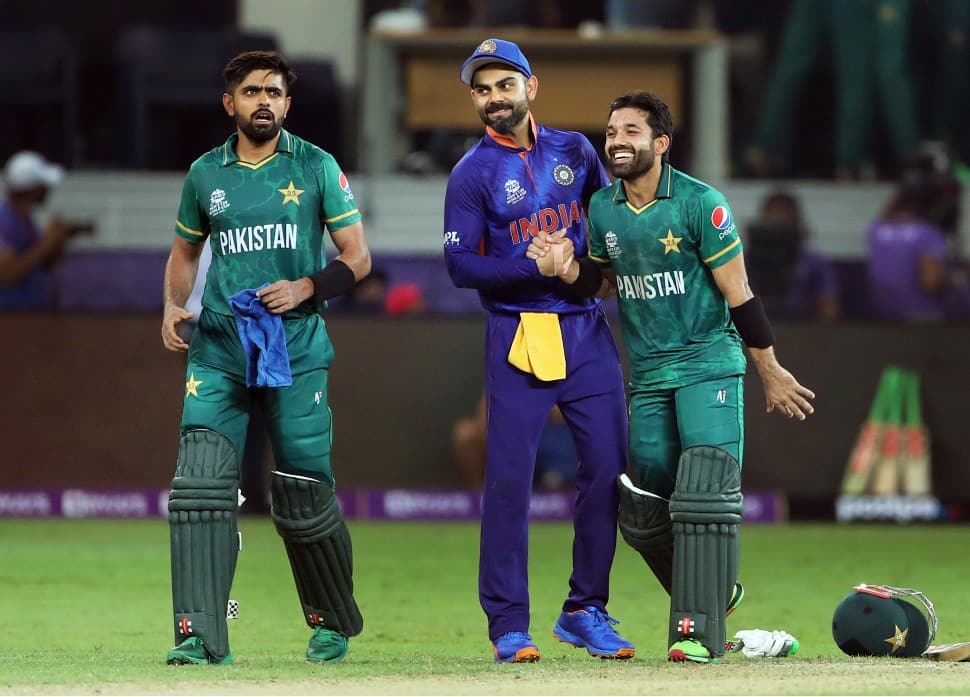 Pakistan skipper Babar Azam and Mohammad Rizwan powered Pakistan to a 10-wicket win over India in the T20 World Cup 2021 match. Shaheen Afridi's triple strike rocked India early to restrict them to 151/7. Babar and Rizwan overhauled the target without losing any wicket. (Photo: ANI)