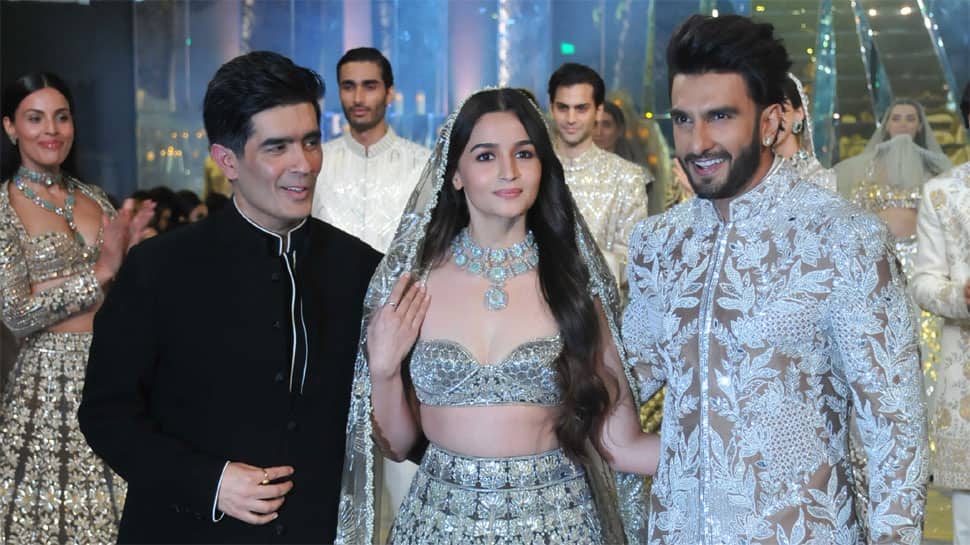 Ranveer Singh stole the show as he walked the ramp for Manish Malhotra in a  black and white sherwani Photo
