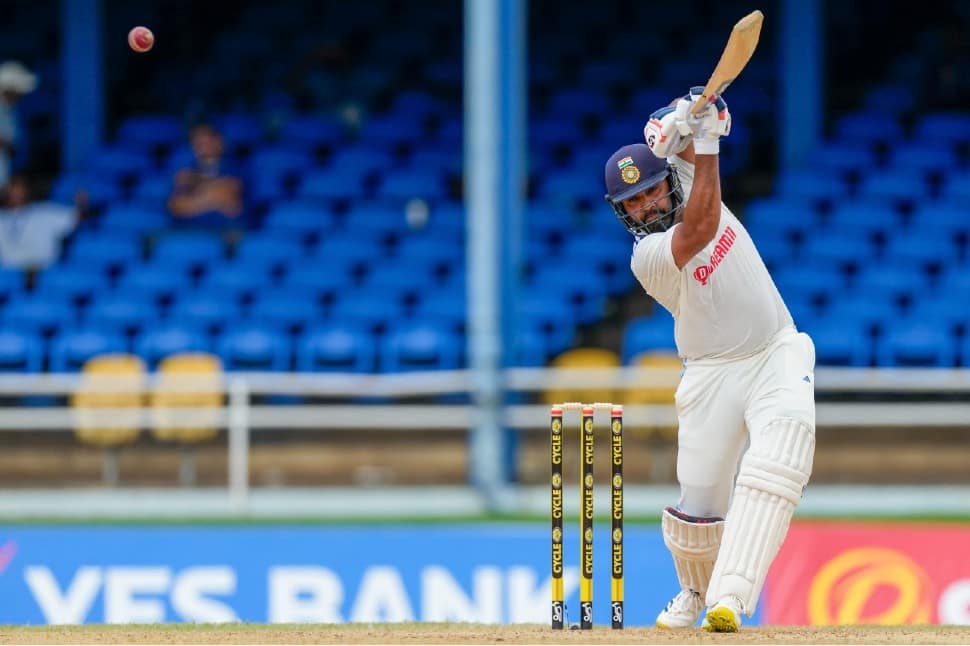 Team India captain Rohit Sharma became the 1st Indian batter to complete 2,000 runs in World Test Championship (WTC). Virat Kohli became the second Indian batter on Thursday. Rohit Sharma now has 2,035 runs in 25 WTC Tests at an average of 53.05 with 7 hundreds. (Photo: AP)